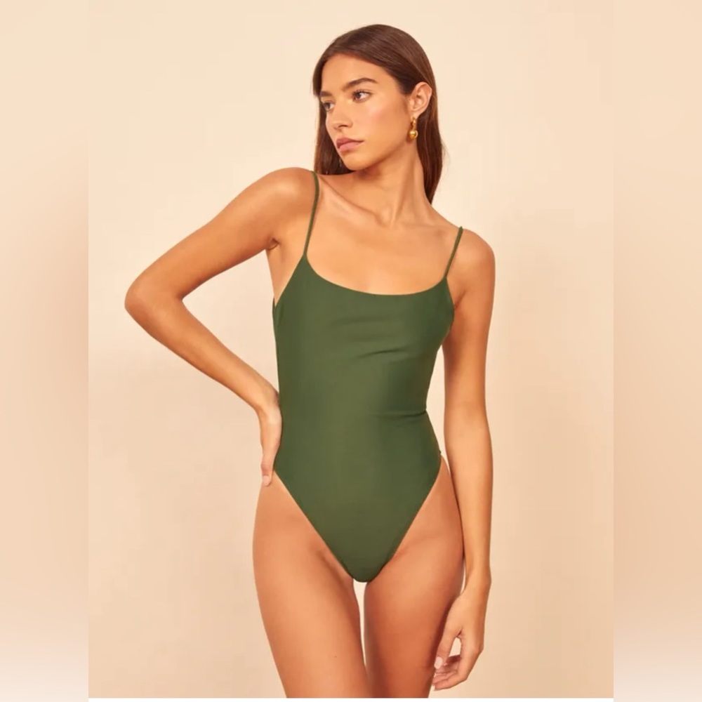 Reformation Green One Piece Swimsuit